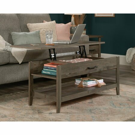 SAUDER Summit Station Lift Top Coffee Table Pep , Top lifts up and forward to create versatile work surface 431741